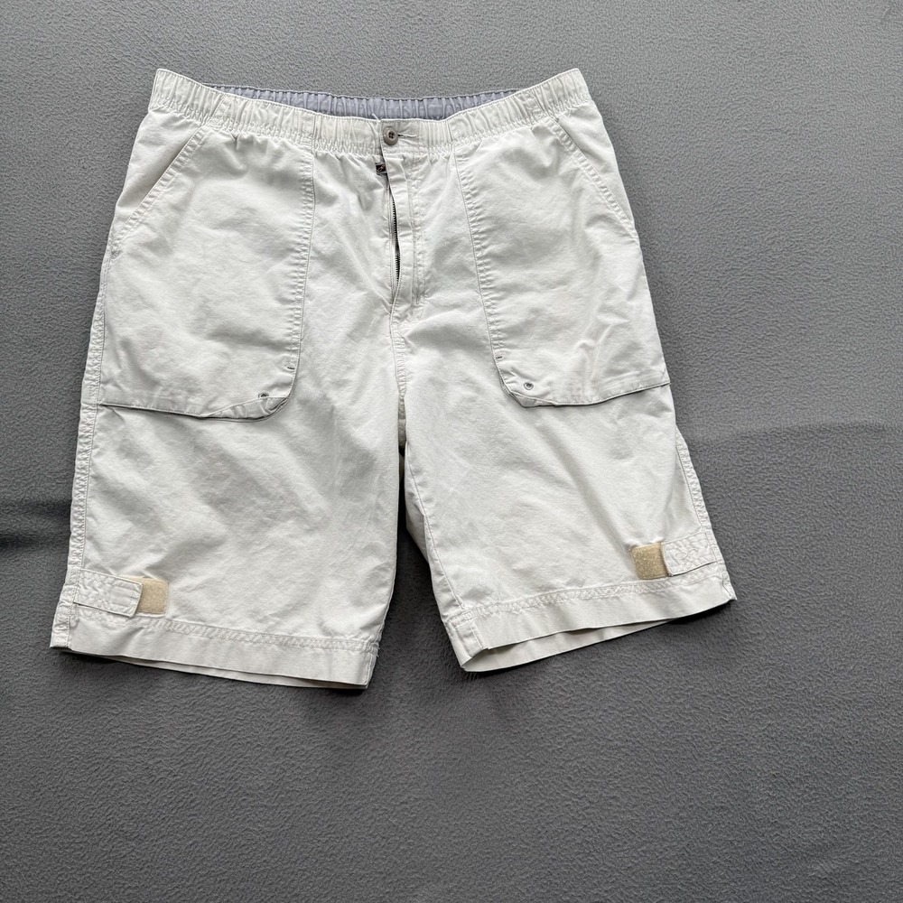 Op Shorts Mens Medium Beige Chino Cotton‎ 10 Inseam Elastic Waist Casual Summer